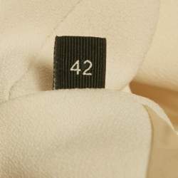 Pre Owned Elisabetta Franchi Beige  Crepe Lace Trim Flared Mini Dress M