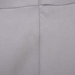 Pre Owned Elisabetta Franchi Lavender Crepe Lace Trim Flared Mini Dress M