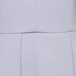 Pre Owned Elisabetta Franchi Lavender Crepe Lace Trim Flared Mini Dress M