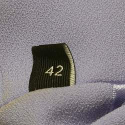 Pre Owned Elisabetta Franchi Lavender Crepe Lace Trim Flared Mini Dress M