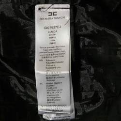 Pre Owned Elisabetta Franchi Black Embellished Crepe Cropped Blazer M