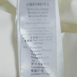 Pre Owned Elisabetta Franchi White Jersey Plunging Neck Bodysuit M