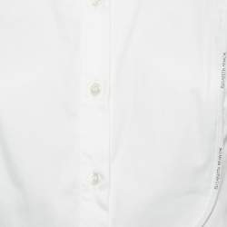 Pre Owned Elisabetta Franchi White Poplin Crop Top M