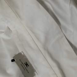 Pre Owned Elisabetta Franchi White Poplin Crop Top M