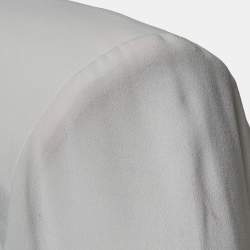 Pre Owned Elisabetta Franchi White Chiffon Plunging Neck Bodysuit S