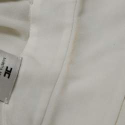 Pre Owned Elisabetta Franchi White Chiffon Plunging Neck Bodysuit S