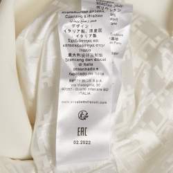 Pre Owned Elisabetta Franchi White Crepe Double Breasted Coat Dress M