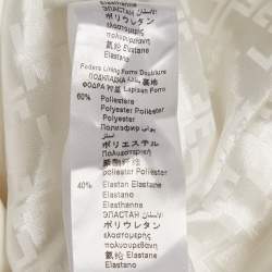 Pre Owned Elisabetta Franchi White Crepe Double Breasted Coat Dress M