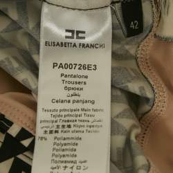 Pre Owned Elisabetta Franchi Monogram Print Jersey Bodysuit and Leggings Set M/L