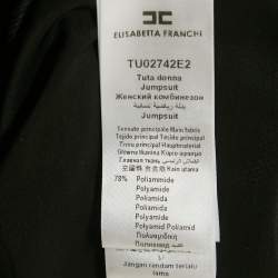 Pre Owned Elisabetta Franchi Black Jersey V-Neck Jumpsuit S