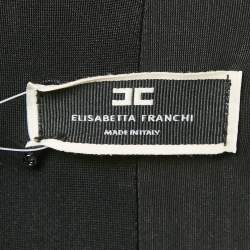 Pre Owned Elisabetta Franchi Black Jersey V-Neck Jumpsuit S