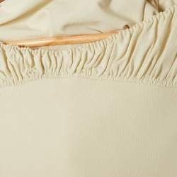 Pre Owned Elisabetta Franchi Lemon Yellow Textured Knit Sleeveless Maxi Dress S