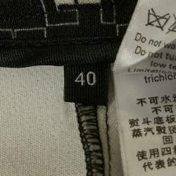 Pre Owned Elisabetta Franchi Black Logo All Over Jersey High Rise Flared Pants S