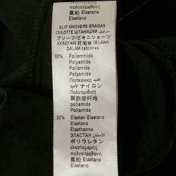 Pre Owned Elisabetta Franchi Black Crepe V-Neck Long Sleeve Bodysuit M