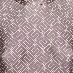 Pre Owned Elisabetta Franchi Lavender Logo Print Jersey Cut-Out Detail Jumpsuit S