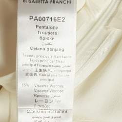 Pre Owned Elisabetta Franchi Crepe Bow Detail Flared Trousers S