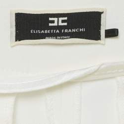 Pre Owned Elisabetta Franchi Crepe Bow Detail Flared Trousers S