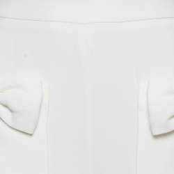 Pre Owned Elisabetta Franchi Crepe Bow Detail Flared Trousers S