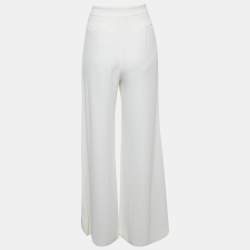 Pre Owned Elisabetta Franchi Crepe Bow Detail Flared Trousers S