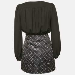 Elisabetta Franchi Black Silk and Satin Detachable Dress S