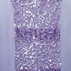 Elisabetta Franchi Purple Embellished Satin Kaftan Dress S