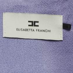 Elisabetta Franchi Purple Embellished Satin Kaftan Dress S