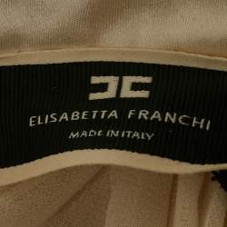 Elisabetta Franchi Beige Bow Tie Chiffon Blouse S