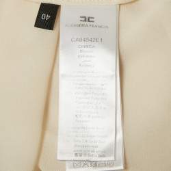 Elisabetta Franchi Beige Bow Tie Chiffon Blouse S
