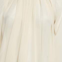 Elisabetta Franchi Beige Bow Tie Chiffon Blouse S
