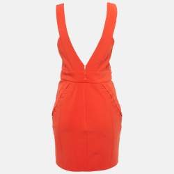 Elisabetta Franchi Orange Jersey Lace-Up Mini Dress M