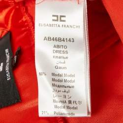 Elisabetta Franchi Orange Jersey Lace-Up Mini Dress M