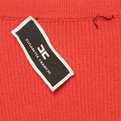 Elisabetta Franchi Red Rib Knit Bodycon Dress S
