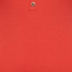 Elisabetta Franchi Red Rib Knit Bodycon Dress S