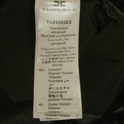 Elisabetta Franchi Black Crepe Corset Inset One Shoulder Jumpsuit M