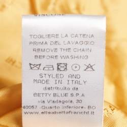 Elisabetta Franchi Yellow Crepe Open Front Jacket M