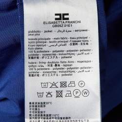 Pre Owned Elisabetta Franchi Blue Zip Up Turtle Neck Jacket S