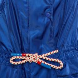 Pre Owned Elisabetta Franchi Blue Zip Up Turtle Neck Jacket S