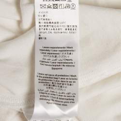 Pre Owned Elisabetta Franchi White Beaded Jersey Crewneck T-Shirt S