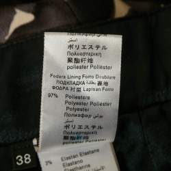 Pre Owned Elisabetta Franchi Grey Floral Print Stretch Crepe Ruffled Mini Skirt S