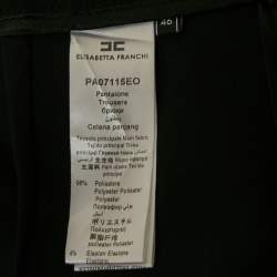 Pre Owned Elisabetta Franchi Black Crepe High Rise Trousers L