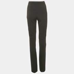 Pre Owned Elisabetta Franchi Black Crepe High Rise Trousers L