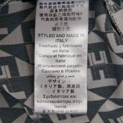 Elisabetta Franchi Black/White Diamond Print Crepe Shirt S