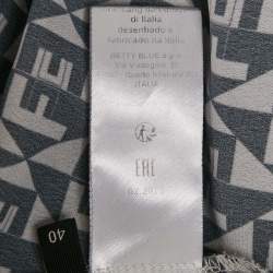 Elisabetta Franchi Black/White Diamond Print Crepe Shirt S