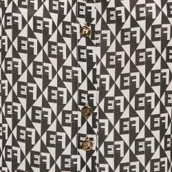 Elisabetta Franchi Black/White Diamond Print Crepe Shirt S