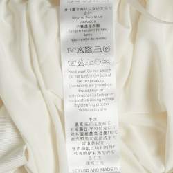 Pre Owned Elisabetta Franchi White Jersey Plunging Neck Gathered Maxi Dress S