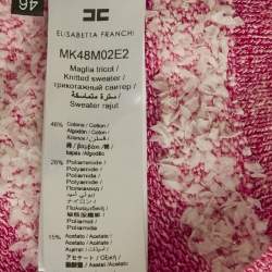 Elisabetta Franchi Pink Textured Stretch Knit Crop Top and Skirt Set M