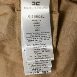 Pre Owned Elisabetta Franchi Blue Tweed Charms Embellished Jacket M