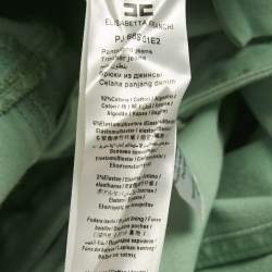 Pre Owned Elisabetta Franchi Green Cotton High Rise Skinny Jeans M Waist 26"