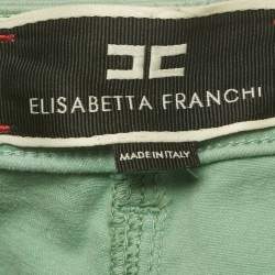 Pre Owned Elisabetta Franchi Green Cotton High Rise Skinny Jeans M Waist 26"