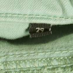 Pre Owned Elisabetta Franchi Green Cotton High Rise Skinny Jeans M Waist 26"